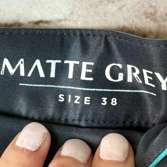 Matte Grey Men's Size 38 Turquoise Shorts 100% Polyester Haus of Grey Pockets - Picture 2 of 5